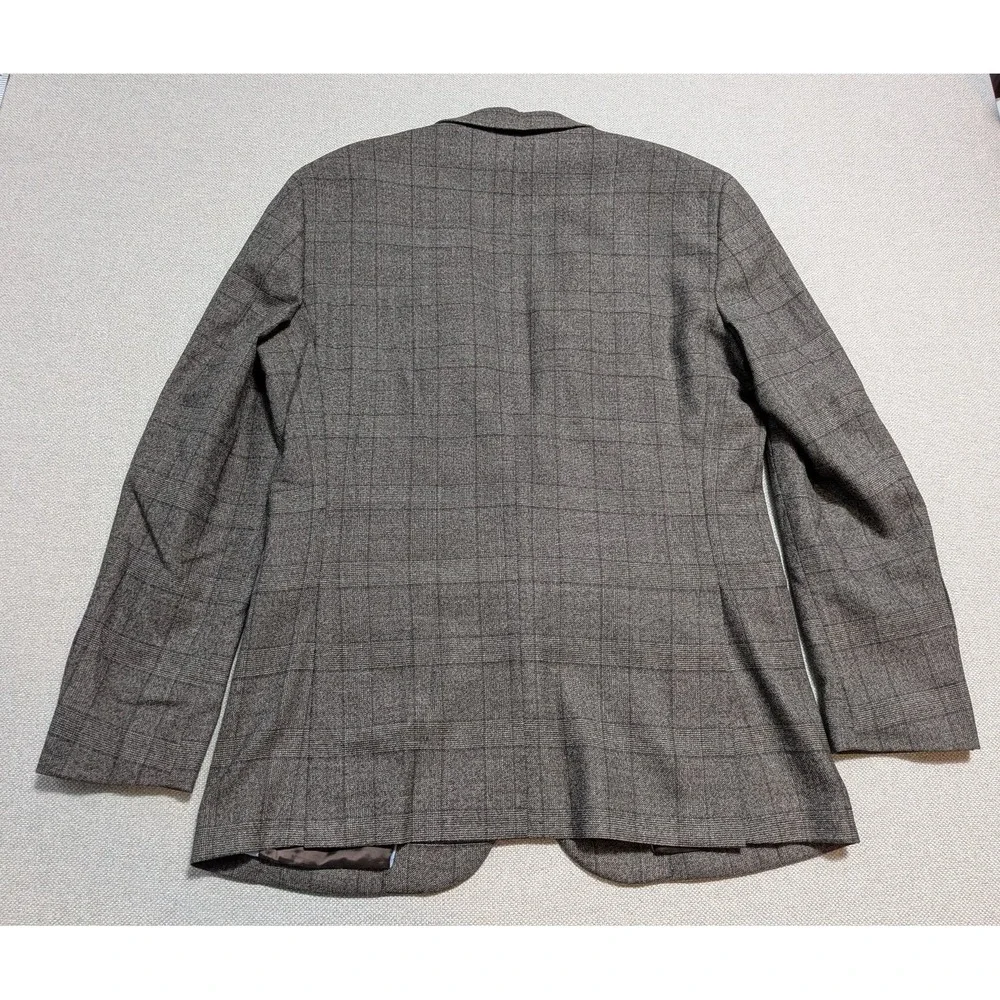 Jos A Bank Traveler Men's Blazer 38R Brown Plaid Slim Fit Cool Motion Jacket